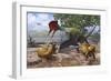 A Large Bakonydraco Pterosaur Attacking a Nest of Small Ajkaceratops-null-Framed Art Print