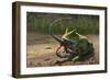 A Large Beelzebufo Frog Eating a Small Masiakasaurus-null-Framed Premium Giclee Print