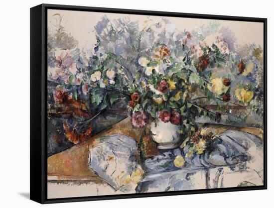 A Large Bouquet of Flowers-Paul Cézanne-Framed Stretched Canvas