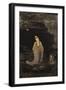 A Large Chinese Lacquered Painted Wood Rectangular Panel Depicting a Standing Model of Guanyin…-null-Framed Giclee Print