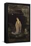 A Large Chinese Lacquered Painted Wood Rectangular Panel Depicting a Standing Model of Guanyin…-null-Framed Stretched Canvas