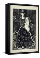 A Large Christmas Card, 1895 (Line Block Print)-Aubrey Beardsley-Framed Stretched Canvas