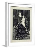 A Large Christmas Card, 1895 (Line Block Print)-Aubrey Beardsley-Framed Giclee Print