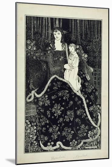 A Large Christmas Card, 1895 (Line Block Print)-Aubrey Beardsley-Mounted Giclee Print