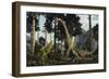 A Large Chubutisaurus Is a Attacked by a Pair of Tyrannotitans-Stocktrek Images-Framed Art Print