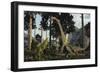 A Large Chubutisaurus Is a Attacked by a Pair of Tyrannotitans-Stocktrek Images-Framed Art Print