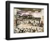 A Large Crowd Watching Sumo Wrestlers, C.1880s-null-Framed Photographic Print