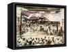 A Large Crowd Watching Sumo Wrestlers, C.1880s-null-Framed Stretched Canvas