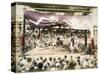 A Large Crowd Watching Sumo Wrestlers, C.1880s-null-Stretched Canvas