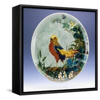 A Large Emile Diffloth Glazed Earthenware Charger, Depicting a Golden Pheasant-Eugene Carriere-Framed Stretched Canvas