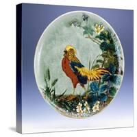 A Large Emile Diffloth Glazed Earthenware Charger, Depicting a Golden Pheasant-Eugene Carriere-Stretched Canvas