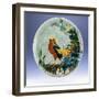 A Large Emile Diffloth Glazed Earthenware Charger, Depicting a Golden Pheasant-Eugene Carriere-Framed Giclee Print