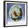 A Large Emile Diffloth Glazed Earthenware Charger, Depicting a Golden Pheasant-Eugene Carriere-Framed Giclee Print