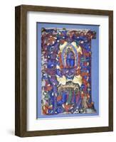 A Large Historiated 'A' with a Depiction of the Ascension, C.1450-Filippo Di Matteo Torelli-Framed Giclee Print