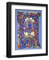 A Large Historiated 'A' with a Depiction of the Ascension, C.1450-Filippo Di Matteo Torelli-Framed Giclee Print