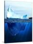 A Large Iceberg in the Cold Blue Cold Water. Collage-Sergey Nivens-Stretched Canvas