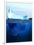 A Large Iceberg in the Cold Blue Cold Water. Collage-Sergey Nivens-Framed Art Print