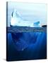 A Large Iceberg in the Cold Blue Cold Water. Collage-Sergey Nivens-Stretched Canvas