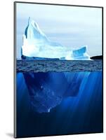 A Large Iceberg in the Cold Blue Cold Water. Collage-Sergey Nivens-Mounted Art Print