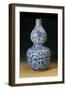 A Large Ming Blue and White Double Gourd "Shou" Vase, Depicting Young Boys Playing on a Terrace-null-Framed Giclee Print