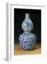 A Large Ming Blue and White Double Gourd "Shou" Vase, Depicting Young Boys Playing on a Terrace-null-Framed Giclee Print