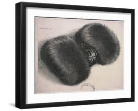 A Large Muff with a Band of Brocade, 1647-Wenceslaus Hollar-Framed Giclee Print