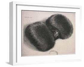 A Large Muff with a Band of Brocade, 1647-Wenceslaus Hollar-Framed Giclee Print