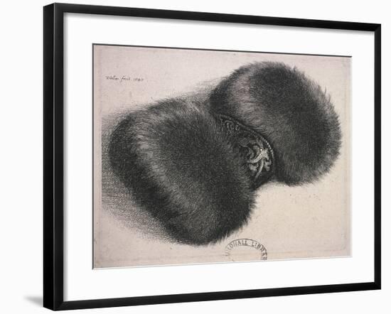 A Large Muff with a Band of Brocade, 1647-Wenceslaus Hollar-Framed Giclee Print