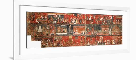 A Large Nepalese Historical Painting Representing a Version of the Legend of Red Avalokiteshvara-null-Framed Giclee Print