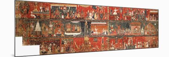 A Large Nepalese Historical Painting Representing a Version of the Legend of Red Avalokiteshvara-null-Mounted Premium Giclee Print