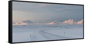 A Large Panorama of the Vatnajokull National Park Landscape in Iceland-Alex Saberi-Framed Stretched Canvas