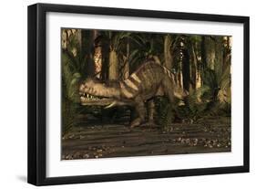 A Large Prestosuchus Moves Through the Brush-Stocktrek Images-Framed Art Print