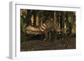 A Large Prestosuchus Moves Through the Brush-Stocktrek Images-Framed Art Print