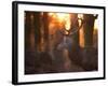 A Large Red Deer Stag on a Winter Morning in Richmond Park-Alex Saberi-Framed Photographic Print