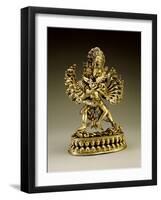 A Large Sino-Tibetan Gilt-Bronze Figure of Yi-Dam Hevajra, 17th/18th Century-null-Framed Giclee Print