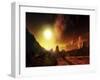 A Large Sun Heats This Alien Planet Which Bakes in Its Glow-Stocktrek Images-Framed Photographic Print