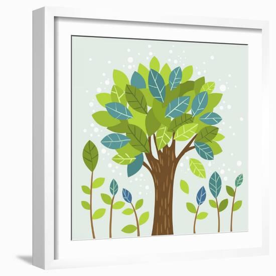 A Large Tree in the Center and Small Trees-TongRo-Framed Giclee Print