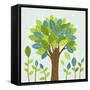 A Large Tree in the Center and Small Trees-TongRo-Framed Stretched Canvas