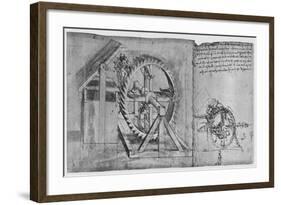 'A Large Wheel Which Is Resolved and Fires Four Crossbows in Succession', c1480, (1945)-Leonardo Da Vinci-Framed Giclee Print