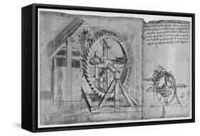 'A Large Wheel Which Is Resolved and Fires Four Crossbows in Succession', c1480, (1945)-Leonardo Da Vinci-Framed Stretched Canvas