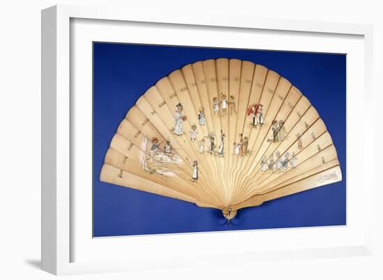 A Large Wooden Brise Fan Painted in Colours with Groups of Children at Various Pursuits-Kate Greenaway-Framed Giclee Print