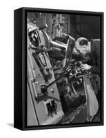 A Lathe Operator at Work-Heinz Zinram-Framed Stretched Canvas
