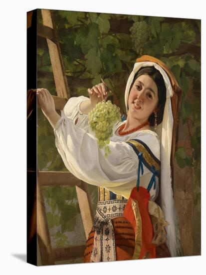 A Laughing Girl in South Italian Dress, 1857-Yevgraf Semyonovich Sorokin-Stretched Canvas