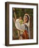 A Laughing Girl in South Italian Dress, 1857-Yevgraf Semyonovich Sorokin-Framed Premium Giclee Print