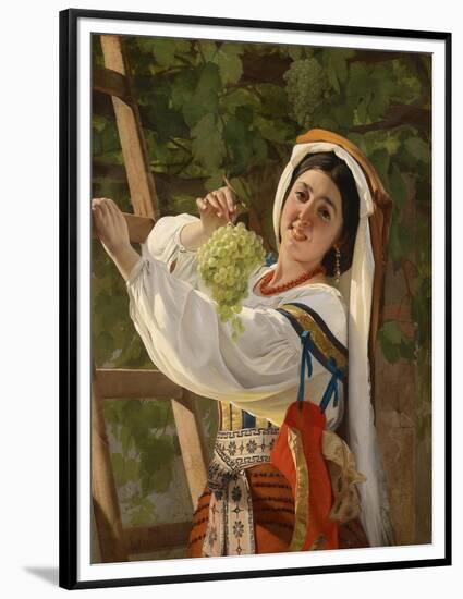 A Laughing Girl in South Italian Dress, 1857-Yevgraf Semyonovich Sorokin-Framed Premium Giclee Print