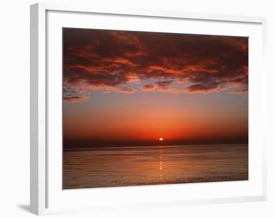 A Layer of Clouds Is Lit by the Rising Sun over Rio De La Plata, Buenos Aires, Argentina-Stocktrek Images-Framed Photographic Print