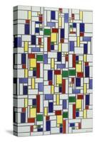 A Leaded and Stained Glass Panel; 'Vetrata Komposite V in Lood'-Theo van Doesburg-Stretched Canvas