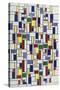 A Leaded and Stained Glass Panel; 'Vetrata Komposite V in Lood'-Theo van Doesburg-Stretched Canvas