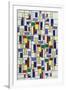 A Leaded and Stained Glass Panel; 'Vetrata Komposite V in Lood'-Theo van Doesburg-Framed Giclee Print