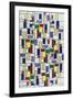 A Leaded and Stained Glass Panel; 'Vetrata Komposite V in Lood'-Theo van Doesburg-Framed Giclee Print